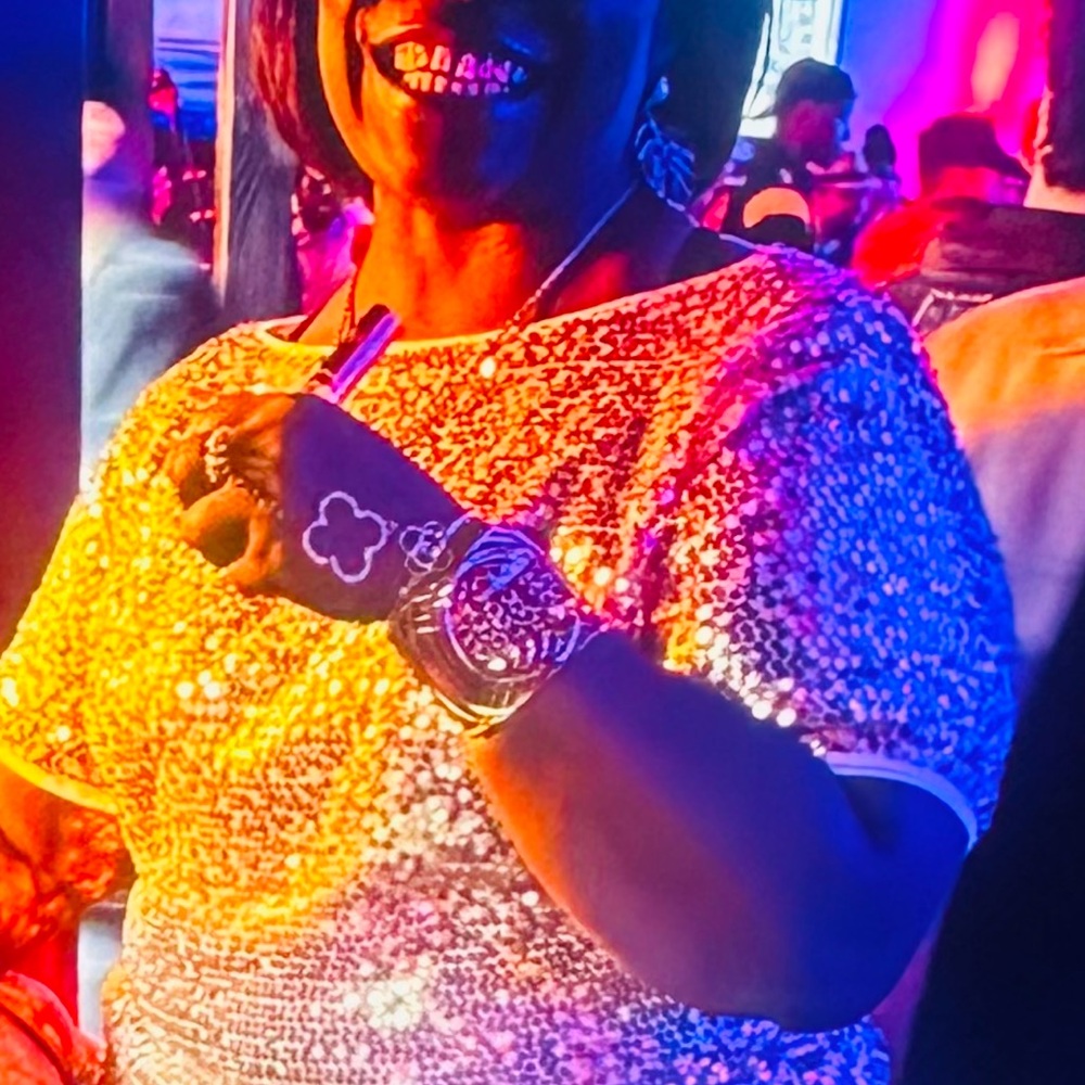 Sequin Top with Silver Accessories